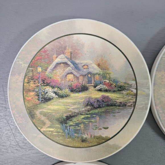 Thomas Kinkade Cottage Coaster Set Of 4 - Picture 5 of 6